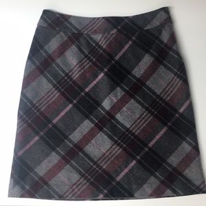 Ann Taylor Plaid Wool Skirt